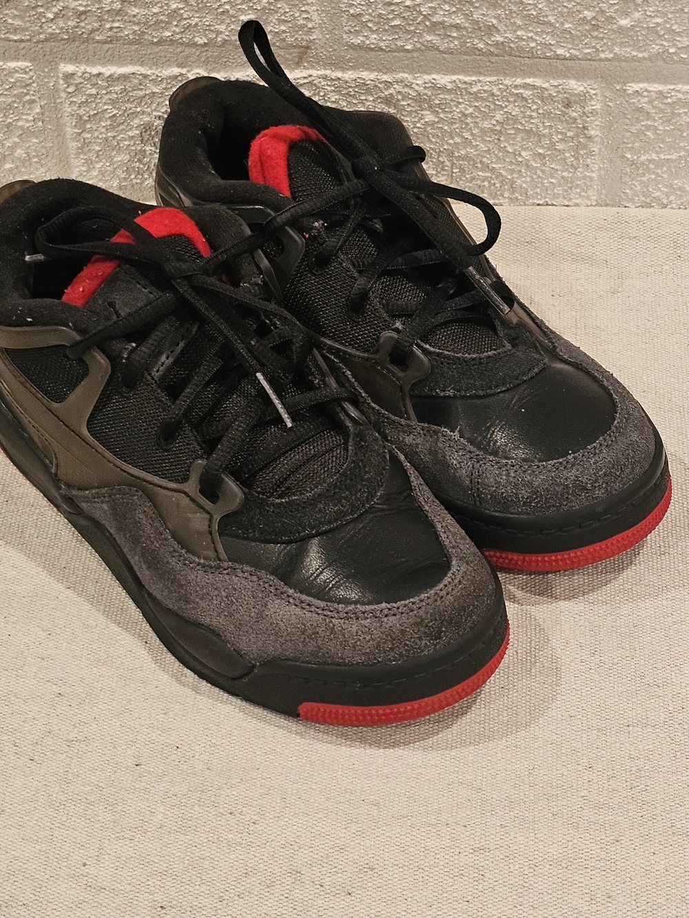 Nike Air Jordan 4 RM Retro Boys Basketball Shoes FQ7936-060 Black Gray Red 2.5Y